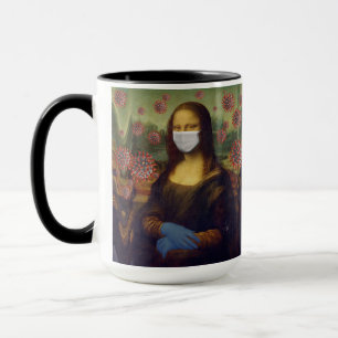 Mona Lisa spelar Säkert runt Coronavirus, ZFBP Mugg