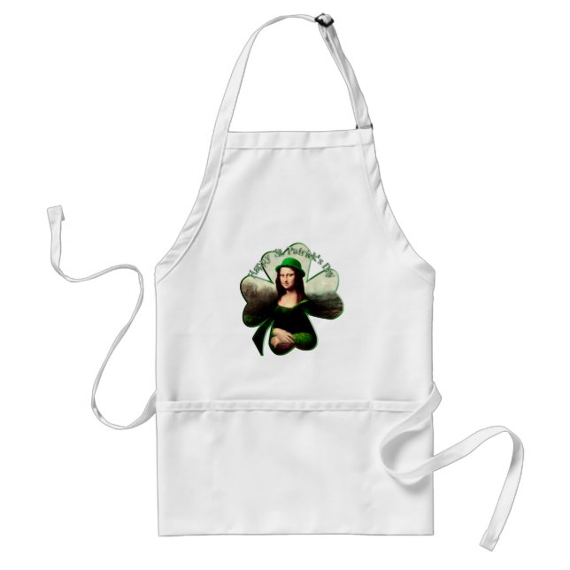 Mona Lisa St. Patricks Day-klöver Förkläde (Framsidan)