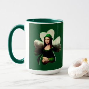 Mona Lisa St. Patricks Day Klöver Mugg