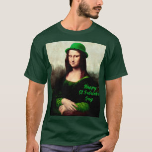 Mona Lisa St. Patricks Day Klöver T Shirt