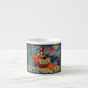 Mona Lisa Stjärnkollage: Whimsical Surreal Espressomugg