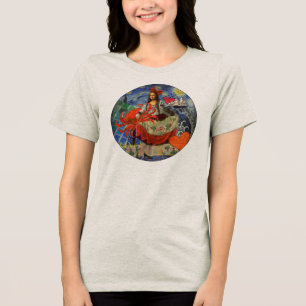 Mona Lisa Stjärnkväll Kollage: Whimsisk Surrealism T-shirt