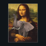 Mona Lisa stöder Elephant Awareness Vykort<br><div class="desc">den 3:e årsdagen för elefantmedvetandet - la gioconda gått med supportrarna med ett leende</div>