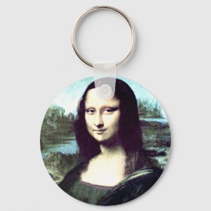 Mona Lisa stor runda Keychain Nyckelring