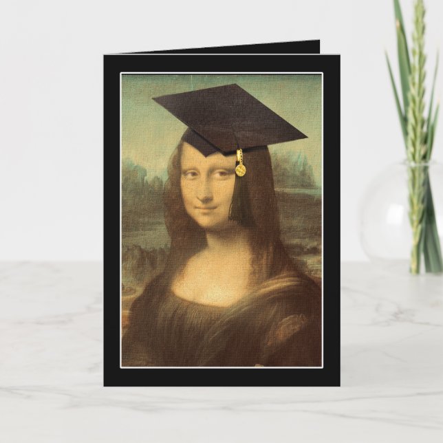 Mona Lisa Studenten Grad Cap Kort (Framsida)