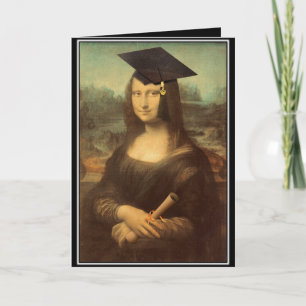 Mona Lisa Studenten Grad Cap Kort
