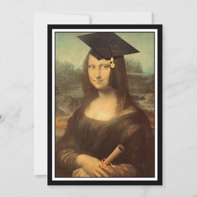 Mona Lisa Studenten Grad Cap Meddelande (Framsida)