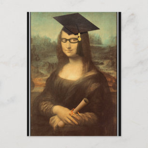 Mona Lisa Studenten Grad Cap Vykort