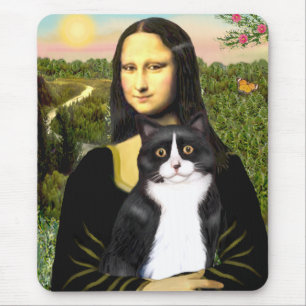 Mona Lisa - svart och vit katt Musmatta