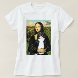 Mona Lisa - svart och vit katt T-shirt