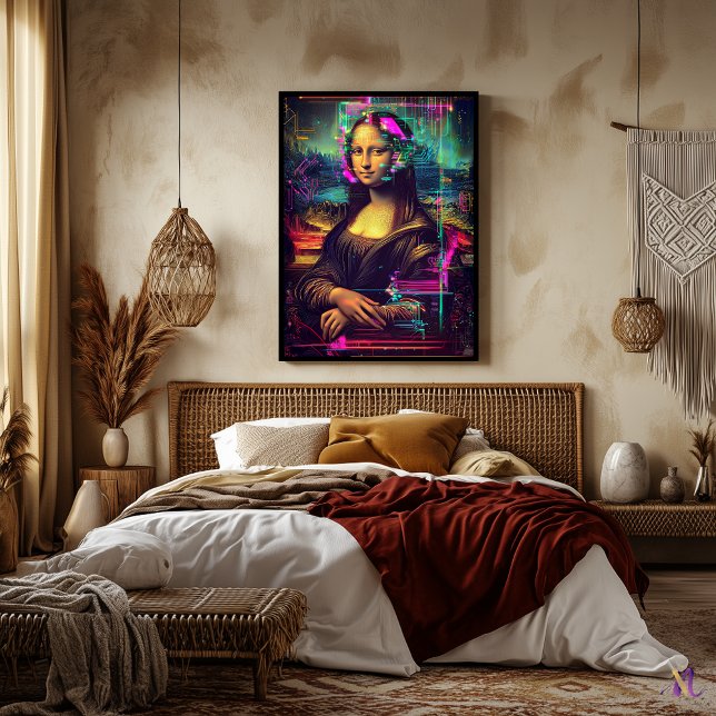 Mona Lisa Synthwave Cyberpunk Konst Poster (Skapare uppladdad)