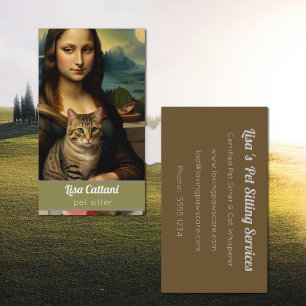 Mona Lisa& tabby katt Visitkort