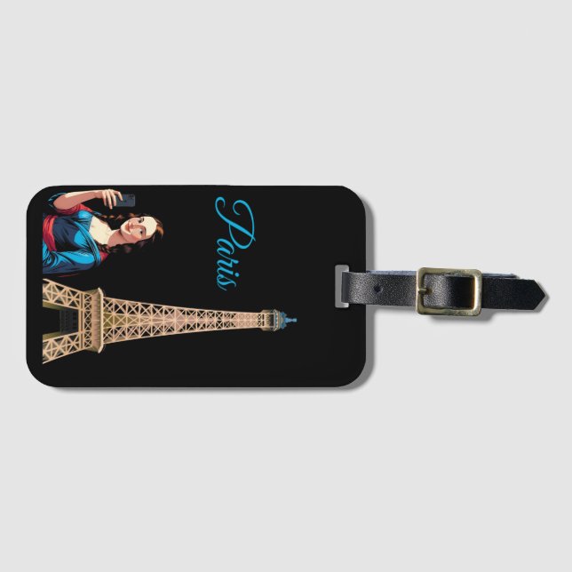 Mona Lisa Taking Selfie Luggage Tag Bagagebricka (Framsida horisontal)