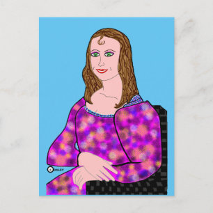 Mona Lisa Tecknad Image Vykort