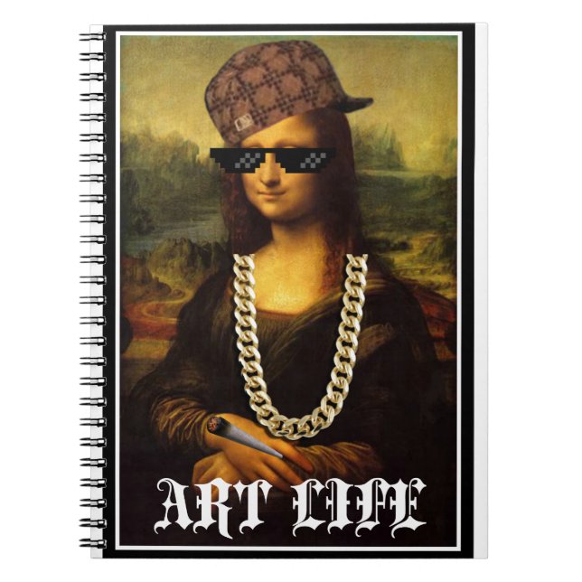 Mona Lisa Thug Life Art Life Anteckningsbok Med Spiral (Framsidan)