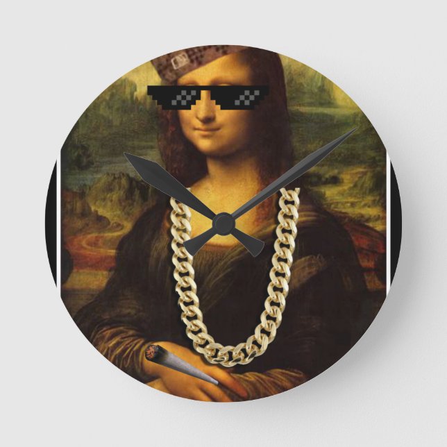 Mona Lisa Thug Life Art Life Rund Klocka (Framsida)