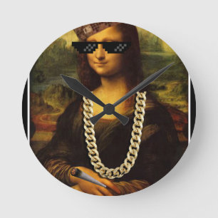 Mona Lisa Thug Life Art Life Rund Klocka