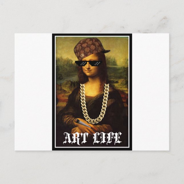 Mona Lisa Thug Life Art Life Vykort (Framsida)