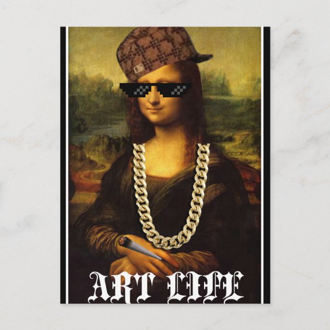 Mona Lisa Thug Life Art Life Vykort (Framsida)