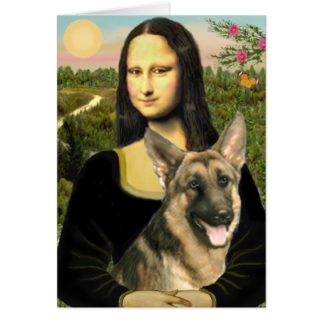 Mona Lisa - Tysk Shepherd 2 Hälsningskort (Framsidan)