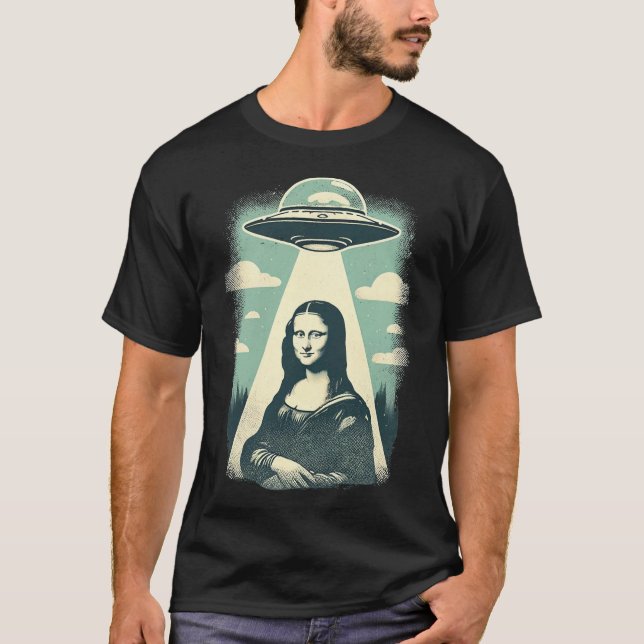 Mona Lisa UFO-möte T Shirt (Framsida)