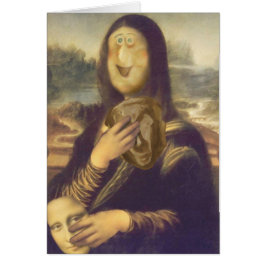 Mona Lisa Unbeslutad Hälsningskort