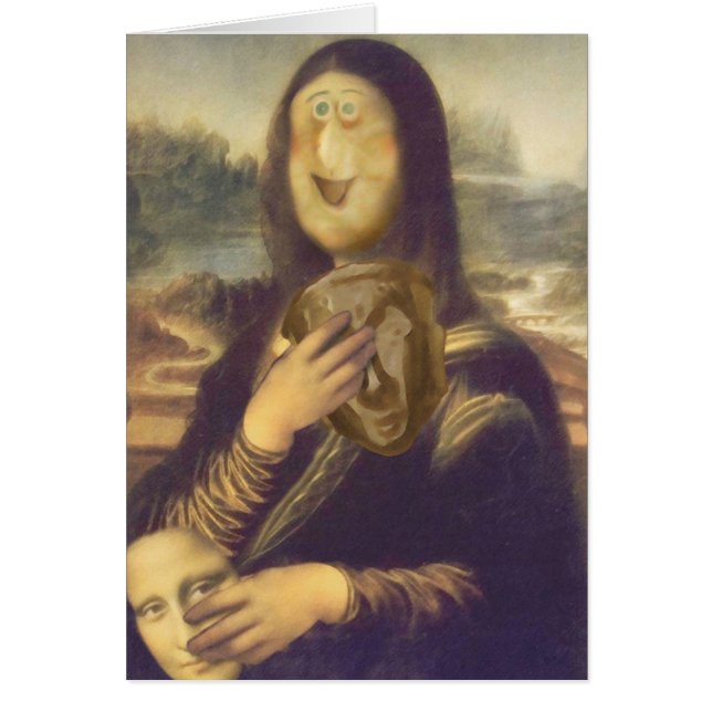 Mona Lisa Unbeslutad Hälsningskort (Framsidan)