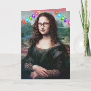 MONA LISA VÅGIGT HÅR ROLIGA JULKORT KORT