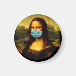 Mona lisa var kantad med ett bandage för ansikte. magnet