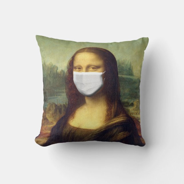 Mona Lisa Via Corona Virus Kudde (Framsida)
