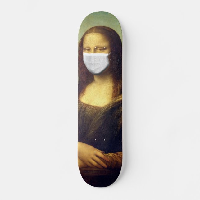 Mona Lisa Via Corona Virus Mini Skateboard Bräda 18,5 Cm (Framsida)