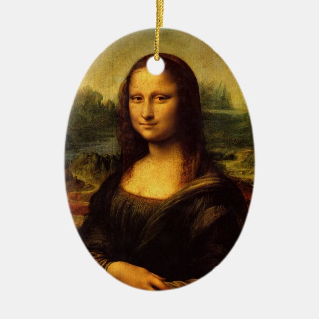 Mona Lisa vid den Leonardo Da Vinci prydnaden Julgransprydnad Keramik (Framsidan)