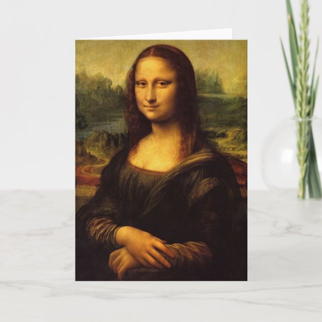 Mona Lisa vid det Michelangelo hälsningkortet Kort (Framsida)