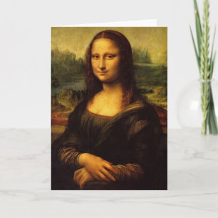 Mona Lisa vid det Michelangelo hälsningkortet Kort
