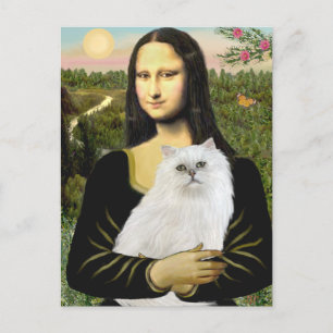 Mona Lisa - Vit persiskt katt 13 Vykort