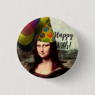 Mona Lisa Wearing Party Hat Knapp