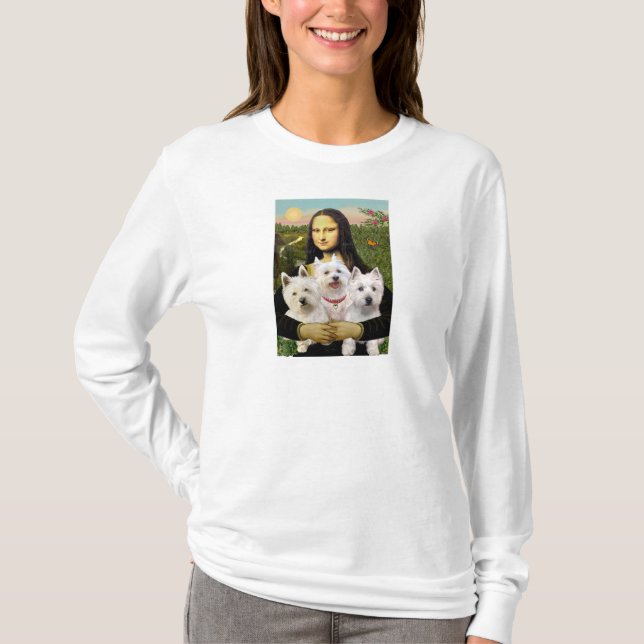 Mona Lisa - Westies (tre) Tee Shirt (Framsida)