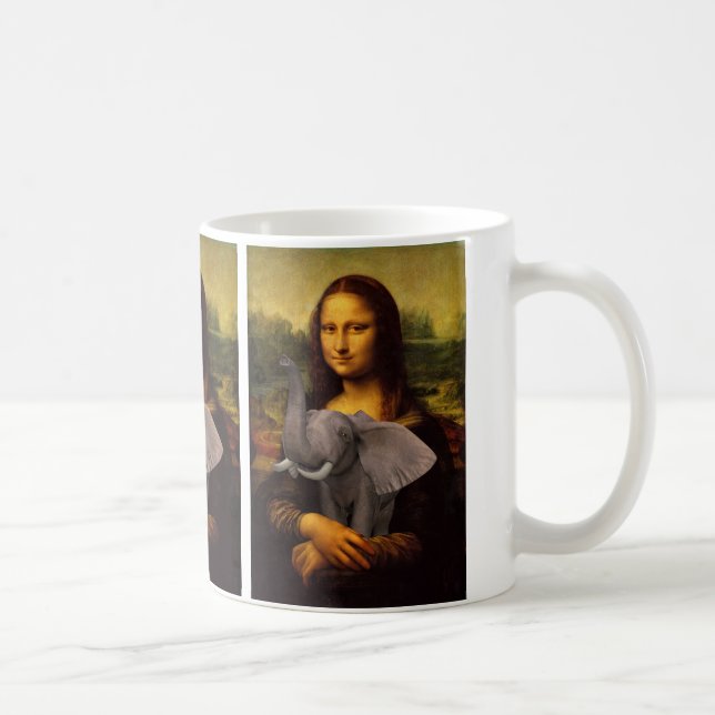 Mona Lisa With Elephant Kaffemugg (Höger)