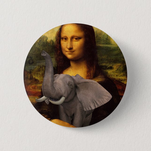 Mona Lisa With Elephant Knapp (Framsida)
