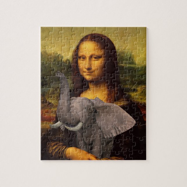 Mona Lisa With Elephant Pussel (Vertikal)