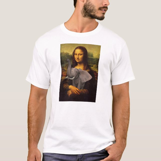 Mona Lisa With Elephant T-shirt (Framsida)