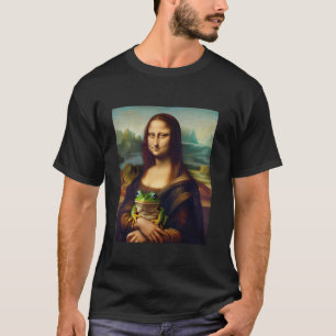 Mona Lisa With Frog Funny Art Painting T Shirt