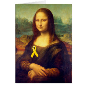 Mona Lisa With Gult Ribbon Hälsningskort