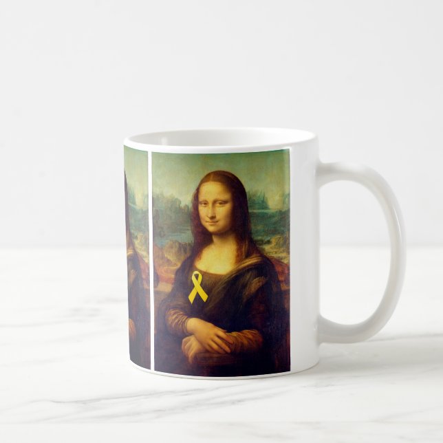 Mona Lisa With Gult Ribbon Kaffemugg (Höger)