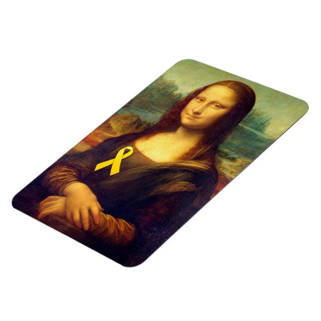 Mona Lisa With Gult Ribbon Magnet (Vänstra Sidan)
