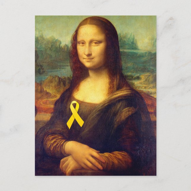 Mona Lisa With Gult Ribbon Vykort (Framsida)