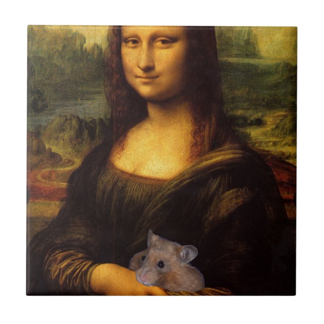 Mona Lisa With Hamster Kakelplatta (Framsidan)