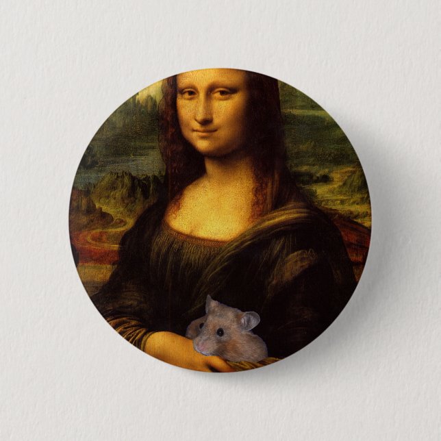 Mona Lisa With Hamster Knapp (Framsida)