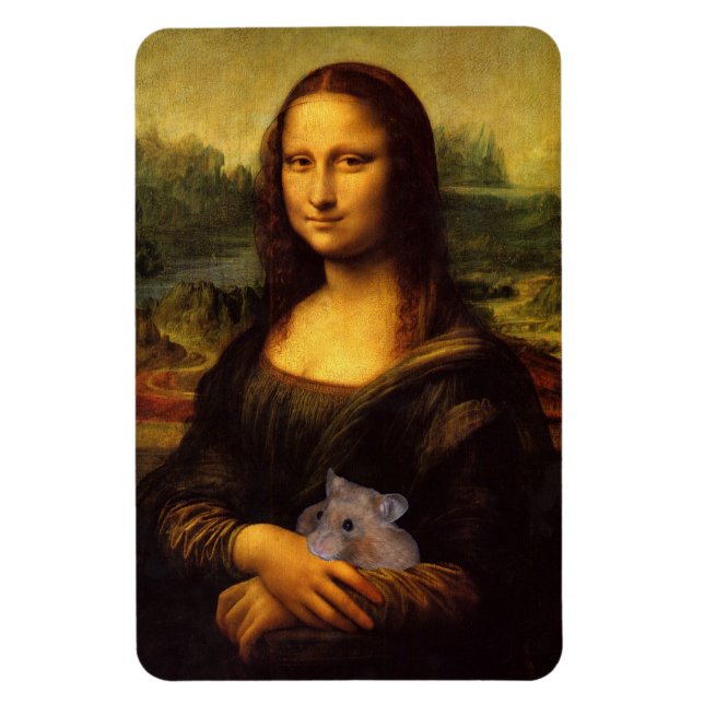 Mona Lisa With Hamster Magnet (Vertikal)
