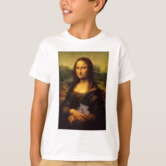 Mona Lisa With Hamster Tee Shirt (Framsida)